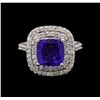 Image 2 : 14KT White Gold 3.67 ctw Tanzanite and Diamond Ring