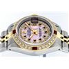 Image 4 : Rolex Ladies 2 Tone 14K Pink MOP Diamond & String Ruby Datejust Wristwatch