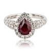Image 1 : 1.15 ctw EXTREMELY RARE UNHEATED RUBY and 0.67 ctw Diamond Platinum Ring (GIA CE