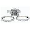 Image 3 : 3.90 ctw Diamond Ring Set - 14KT White Gold