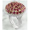 Image 3 : 6.20 CTW Ruby 18K Two Tone Gold Diamond Ring