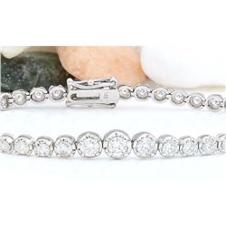 3.50 CTW Natural Diamond 14K Solid White Gold Bracelet