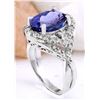 Image 4 : 5.82 CTW Natural Tanzanite 14K Solid White Gold Diamond Ring