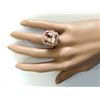 Image 4 : 12.34 CTW Natural Morganite And Diamond Ring In 14k Rose Gold
