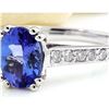 Image 2 : 1.96 CTW Natural Tanzanite 14K Solid White Gold Diamond Ring