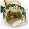 Image 3 : 23.55 CTW Natural Opal, Emerald 18K Solid Yellow Gold Diamond Ring