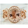 Image 1 : 4.50 CTW Morganite 14 K Rose Gold Diamond Ring
