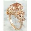 Image 3 : 4.50 CTW Morganite 14 K Rose Gold Diamond Ring