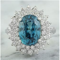 8.52 CTW Zircon 18K White Gold Diamomd Ring