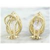 Image 3 : 4.30 CTW Morganite 18K Yellow Gold Diamond Earrings
