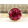 Image 1 : 1.50 CTW Natural Pink Tourmaline Ring In 18K Yellow Gold