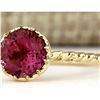 Image 2 : 1.50 CTW Natural Pink Tourmaline Ring In 18K Yellow Gold