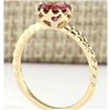 Image 3 : 1.50 CTW Natural Pink Tourmaline Ring In 18K Yellow Gold