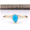 Image 1 : 0.40 CTW Natural Turquoise Ring In 18K Yellow Gold