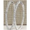 Image 1 : 2.68 CTW Natural Diamond Hoop Earrings 14k Solid White Gold