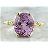Image 1 : 5.41 CTW Kunzite 14K Yellow Gold Diamond Ring