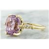 Image 2 : 5.41 CTW Kunzite 14K Yellow Gold Diamond Ring