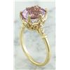 Image 5 : 5.41 CTW Kunzite 14K Yellow Gold Diamond Ring