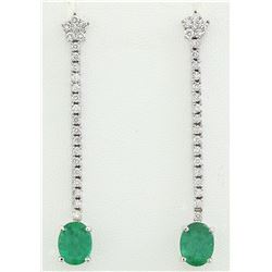 4.50 CTW Emerald Diamond Earrings
