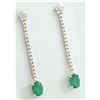 Image 2 : 4.50 CTW Emerald Diamond Earrings