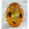 Image 1 : 23.65 CTW Citrine 14K White Gold Diamond Ring