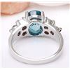 Image 3 : 6.40 CTW Natural Zircon 18K Solid White Gold Diamond Ring