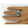 Image 5 : 6.40 CTW Natural Zircon 18K Solid White Gold Diamond Ring