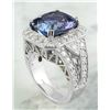 Image 3 : 10.70 CTW Tanzanite 14K White Gold Diamond Ring