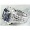 Image 6 : 10.70 CTW Tanzanite 14K White Gold Diamond Ring