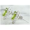 Image 3 : 4.72 CTW Peridot 18K White Gold Diamond Earrings