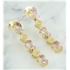 Image 2 : 2.65 CTW Morganite 18K Yellow Gold Diamond Earrings
