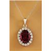 Image 1 : 2.00 CTW Tourmaline 18K White Gold Diamond Necklace