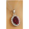 Image 2 : 2.00 CTW Tourmaline 18K White Gold Diamond Necklace