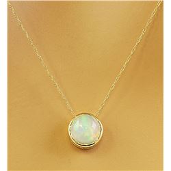 1.50 CTW Opal 18K Yellow Gold Necklace