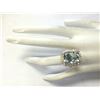 Image 4 : 9.51 CTW Natural Aquamarine And Diamond Ring 18K Solid Yellow Gold