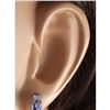 Image 3 : 1.72 CTW Natural Tanzanite And Diamond Earrings 14K Solid White Gold