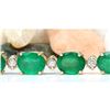 Image 3 : 27.98 CTW Natural Emerald 14K Solid Yellow Gold Diamond Bracelet