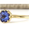 Image 2 : 1.35 CTW Natural Tanzanite Ring In 14k Yellow Gold