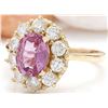 Image 2 : 2.86 CTW Natural Sapphire 14K Solid Yellow Gold Diamond Ring