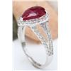 Image 5 : 2.13 CTW Natural Ruby 18K Solid White Gold Diamond Ring