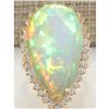 Image 1 : 19.42 CTW Natural Opal And Diamond Ring In 18K Yellow Gold