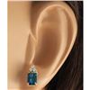 Image 3 : 2.15 CTW Natural Topaz And Diamond Earrings 14k Solid Yellow Gold