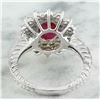Image 4 : 3.20 CTW Ruby 18K White Gold Diamond Ring