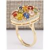Image 3 : 5.72 CTW Natural Ceylon Sapphire And Diamond Ring In 14k Yellow Gold