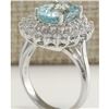 Image 3 : 7.03 CTW Natural Aquamarine And Diamond Ring In 14K Solid White Gold