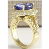 Image 3 : 8.54 CTW Natural Tanzanite And Diamond Ring In 14K Yellow Gold