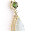 Image 2 : 8.39 CTW Natural Opal Tsavorite Diamond Pendant In 18K Solid Yellow Gold