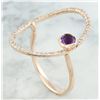 Image 3 : 0.60 CTW Amethyst 18K Rose Gold Diamond Ring