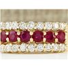 Image 1 : 1.60 CTW Natural Ruby And Diamond Ring In 18K Yellow Gold