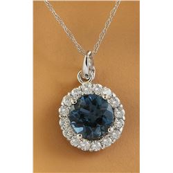1.82 CTW Topaz 14K White Gold Diamond Necklace